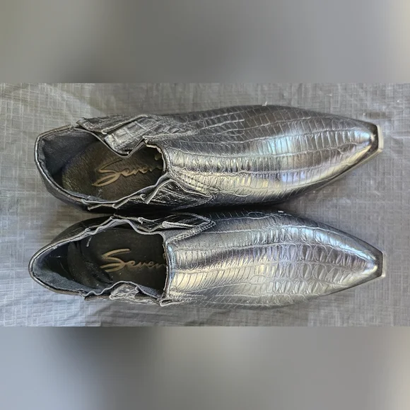 Seven7 Casanova Western Ankle Black Snake Bootie Womens Size 8 Cowboy-Cowgirl - Picture 1 of 6